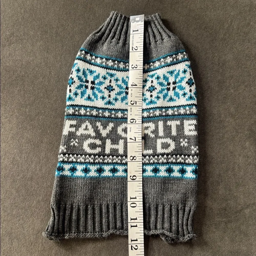 Pet Dog Cat Sweater Favorite Child Gray and Blue Size XS NEW